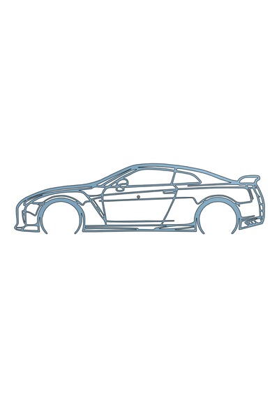 Nissan Gtr Silüetli Dekor - 3d Baskı Duvar Süsü 19cm