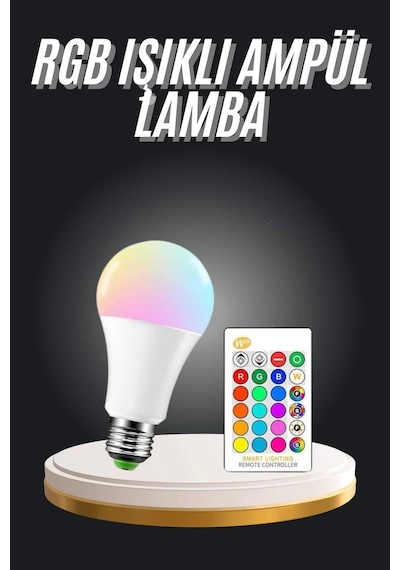 Ambiyans Aydınlatma Rgb Led Lamba Kumandalı Renk Değiştirebilen Çok Renkli