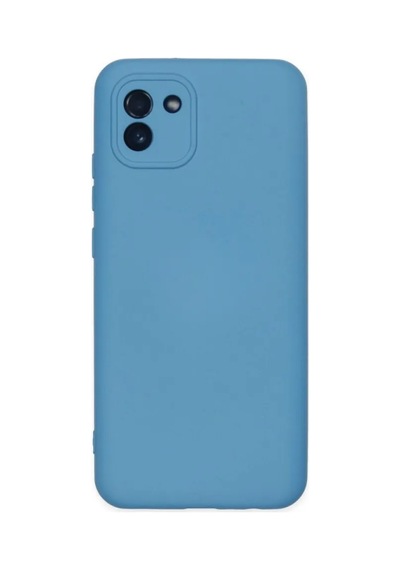 Jenerik Samsung Galaxy Uyumlu A03 Kılıf Nano İçi Kadife Silikon - Mavi
