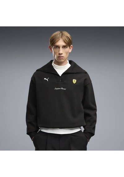 Puma Ferrari Shield Halfzip Fl Siyah Erkek Sweatshirt