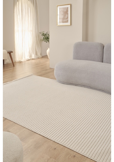 Kaşmir Halı İskandinav Nora Beige Salon Mutfak Halısı Yolluk Bej