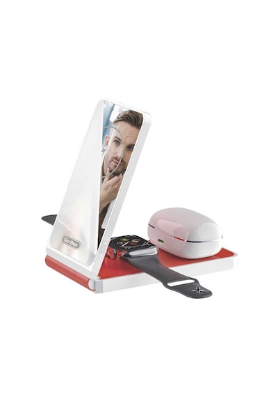 Go Des GD-WL766 Magnetik Wireless Hızlı Şarj Özellikli 4 in 1 Şarj İstasyonu 30W - ZORE-267375 Siyah