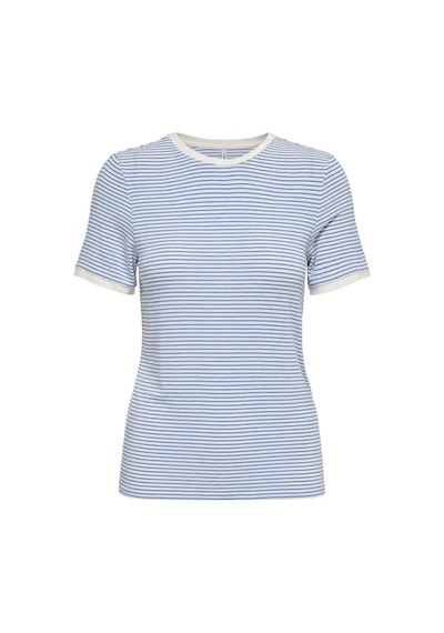 Only Onltine S/s O-neck Top Jrs Kadın T-shirt 15315406 Beyaz - Mavi