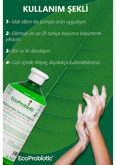 Ecoprobiyotic Temiz İçerik Çocuk Dostu Koruyucu Bakım Probiyotikli Sıvı El Sabunu 1 L