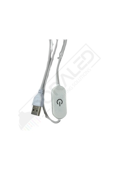 100 Cm Touch-dokunmatik Dimmer + On Off Usb Erkek Kablo 2 Amper Ucu Açık Beyaz Usb Kablo
