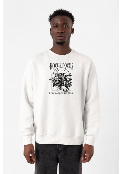 Hocus Pocus I Put A Spell On You Beyaz Erkek 2ip Sweatshirt 001