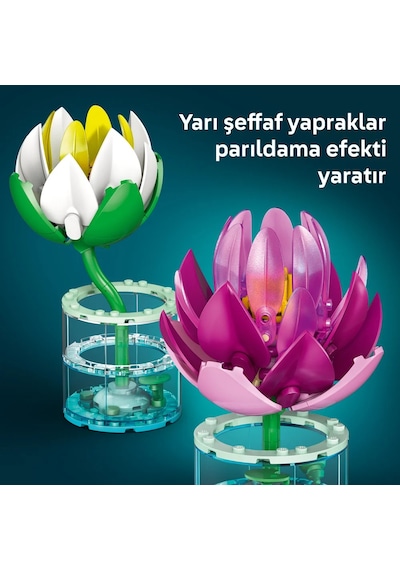 LEGO® Botanicals Nilüferler 11511 - 9 Yaş ve Üzeri Çocuklar için 2 Nilüfer İçeren Yaratıcı Oyuncak Yapım Seti (259 Parça)