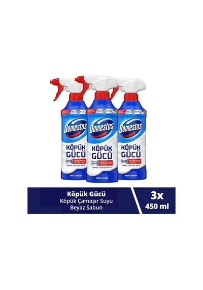 Köpük Gücü Köpük Çamaşır Suyu Beyaz Sabun 450 Ml X3 Tekli