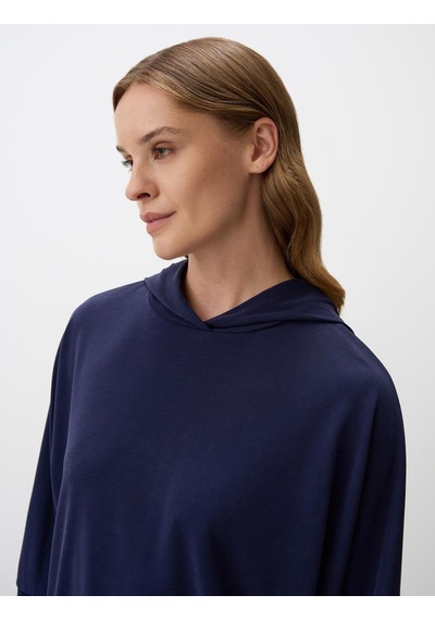 Jimmy Key Lacivert Bol Kesim Truvakar Kol Kapüşonlu Örme Sweatshirt 4ww071333494 Lacivert