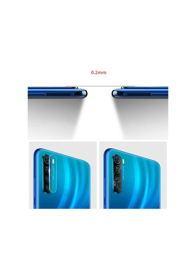 Kilifone - Xiaomi Redmi Note 8 Uyumlu - Kamera Lens Koruyucu Cam Koruma - Şeffaf