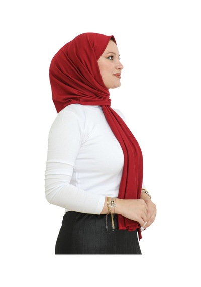 Modish Group Şal Tesettür Başörtüsü Premium Kumaş Eşarp Uzun Islami Giyim Viskon - Bordo Bordo