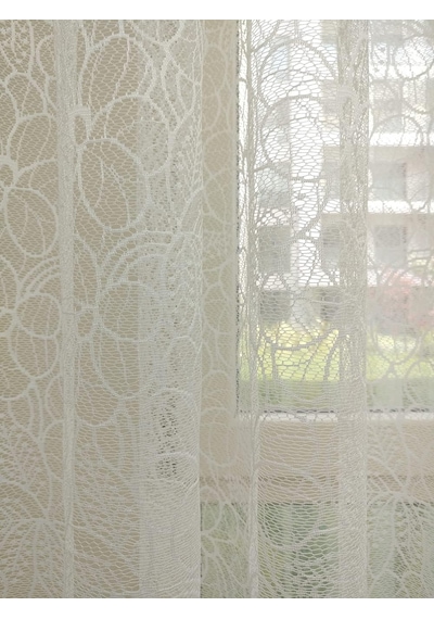 Özel Örme Dokulu Tül Perde, 100x250, Seyrek Pile, 1/2 Çok Renkli