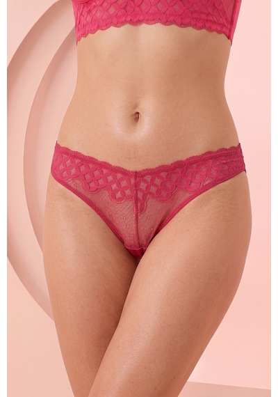 Loya Kadın Fuşya Pinki Dantel V Slip