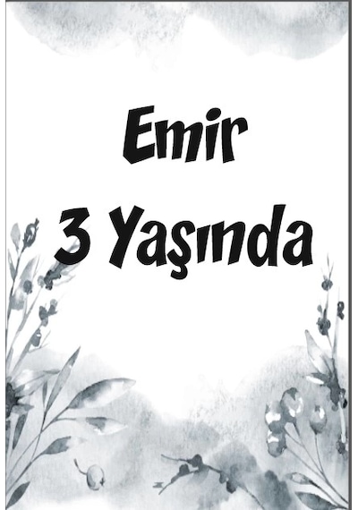 Gri Çiçekler Doğun Günü Afişi 70x100 Cm