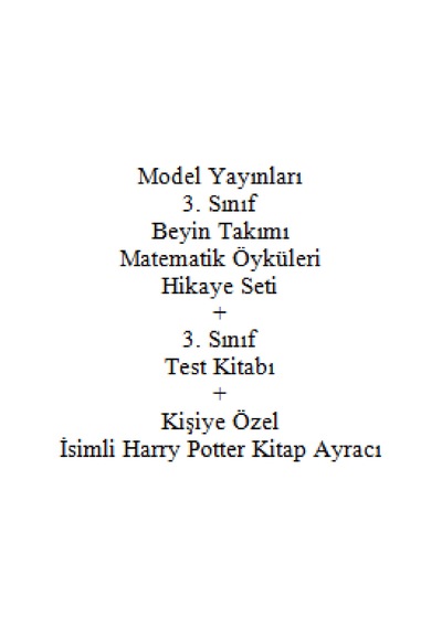 3. Sınıf Hikaye Seti Model Yayınları Beyin Takımı Matematik Öyküleri + 3. Sınıf Test Kitabı + Kişiye Özel İsimli Harry Potter Kitap Ayracı