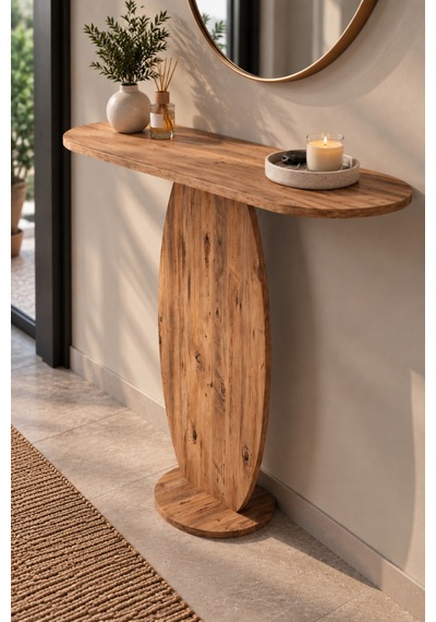 Sulorahome Modern Oval Dresuar Ve Antre Konsolu Ahşap