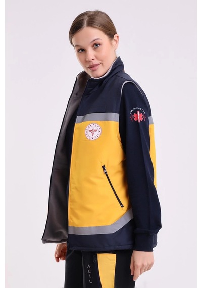 Paramedik Unisex Kışlık Yelek - Sarı