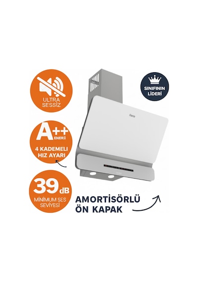 Afm Tech Ve Ferre Gov Sessiz Elektrikli Vitro Beyaz D081-SA + V6-05 + FM7301 Ankastre Set