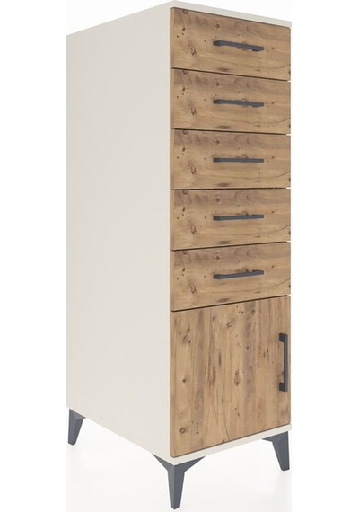 Kronos Dolap 5 Çekmeceli Tek Kapaklı 44x59x134 Aytaşı-çam Aytaşı