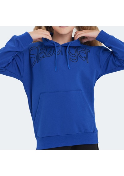 Slazenger LETTO Çocuk Kapüşonlu Cepli Saks Mavi Sweatshirt