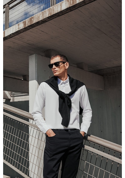 George Henry Pamuklu Slim Fit Dar Kesim 5 Cepli Esnek Chino Pantolon Siyah