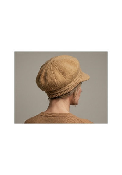 Emybox Orjinal % 100 Angora Yünlü Kadın Kasket Şapka İthal Örme Newsboy Baker Boy Kışlık Şık Bere Camel
