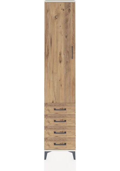 Arges Dolap 4 Raflı 4 Çekmeceli Tek Kapaklı 44x30x221 Aytaşı-çam Aytası