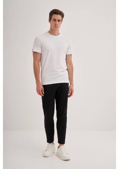 Cazador 4202 Bisiklet Yaka T-shirt Beyaz