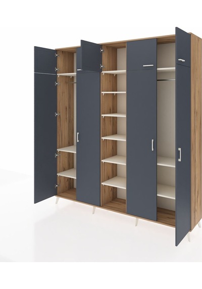 Hyperion Dolap 12 Raflı 9 Kapaklı 2 Askılı 220x44x243 Çam-antrasit/aytaşı Antrasıt/aytası Hyperion Dolap 12 Raflı 9 Kapaklı 2 Askılı 220x44x243 Çam-antrasit/aytaşı Antrasıt/aytası