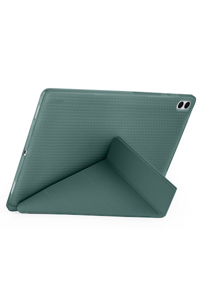 Samsung Galaxy Tab S11 Ultra Uyumlu Kılıf Tri Folding Kalem Bölmeli Katlanabilir Standlı Pu Yumuşak Kapak Kapaklı Kılıf