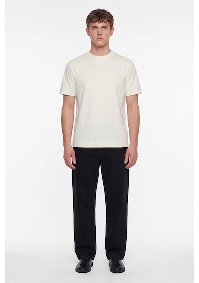 Sabri Özel Erkek Açık Krem Normal Kesim Regular FitPamuk Dokuma Bisiklet Yaka Basic T-shirt Sabri Özel Erkek Açık Krem Normal Kesim Regular FitPamuk Dokuma Bisiklet Yaka Basic T-shirt