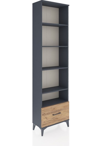 Arges Dolap 5 Raflı Tek Çekmeceli 60x30x221 Antrasit-çam Antrasit