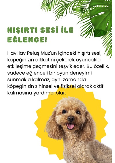 Havhav Peluş Muz Sesli Köpek Oyuncağı