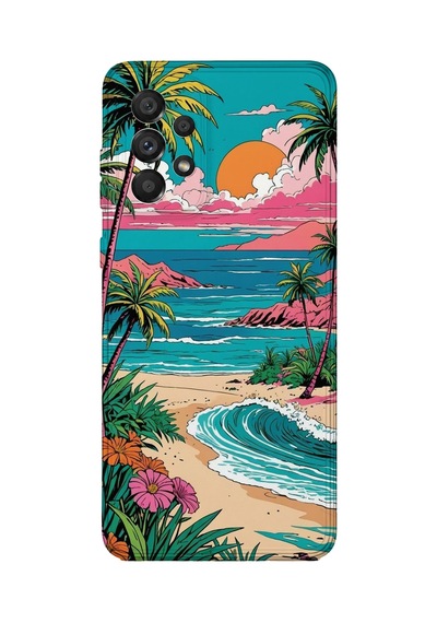 Samsung Galaxy A53 Uyumlu Baskılı Şeffaf Telefon Kılıfı Koleksiyon: Summer Beach Tropical 5