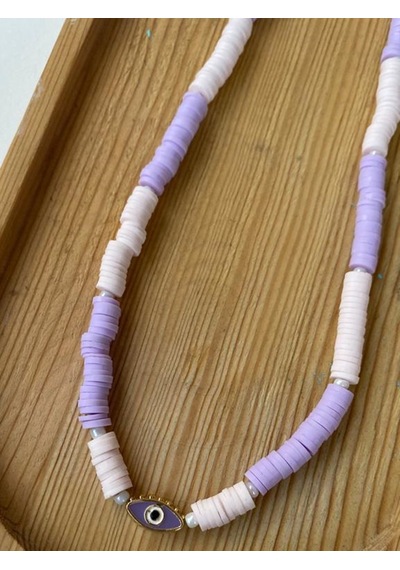 Paytak Moda Ra'nın Gözü Renkli Fimo Boncuk Kolye Pytkbnckkly347 Mavi