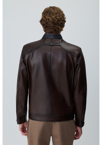 Morven Erkek Kahve New York Kısa Deri Mont 27ks024002400 Kahve