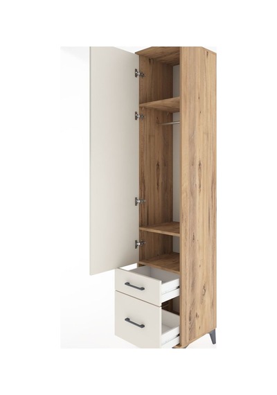 Hyperion Dolap 3 Raflı 2 Çekmeceli Tek Askılı 44x44x221 Çam-aytaşı Atlas Çam