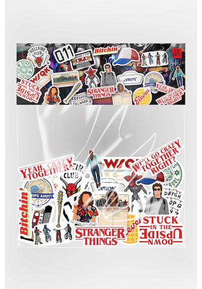 Stranger Things Sticker Paketi 23 Parça Kaliteli Su Geçirmez Etiket Seti Çok Renkli