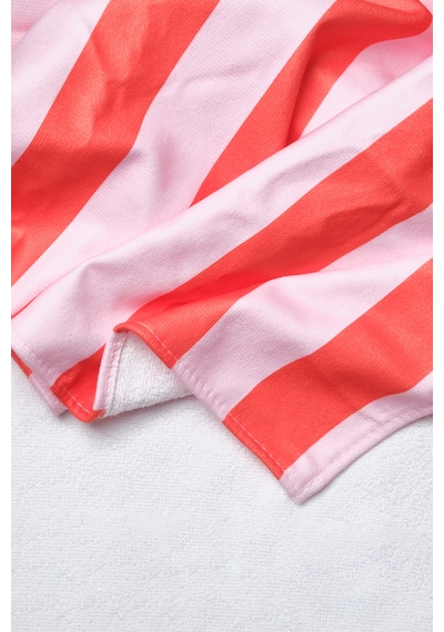 Pembe Çizgili Plaj Havlusu Pembe