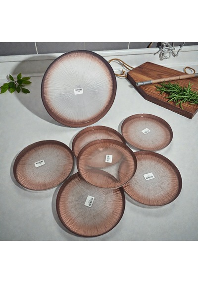 Sudedi Home Sudedi Dik Kenar Transparan Cam Pasta Tabağı Çok Renkli