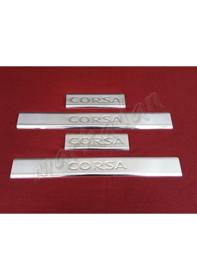 Db Chrome Opel Corsa D Krom Kapı Eşiği 2006-2015 4 Parça P.Çelik
