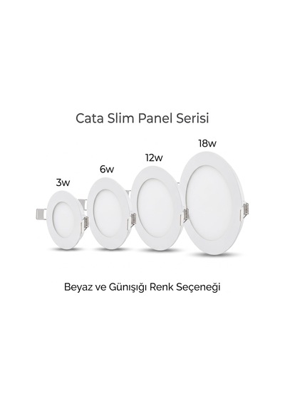 Cata Ct-5145b 6 Watt 6400k Beyaz - Slim Sıva Altı Led Panel Armatür - İnce Kasa Yuvarlak Tavan Spot Lambası, Trafolu - 1 Adet Diğer