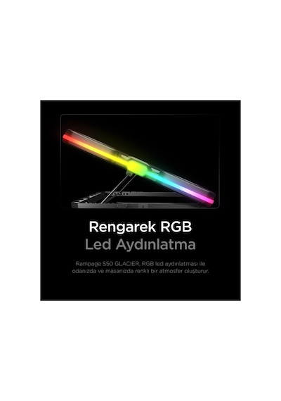 S50 Rgb Işıklı 11 Fanlı Lcd Göstergeli 1 Type C 1 Usb Girişli Notebook Soğutucu