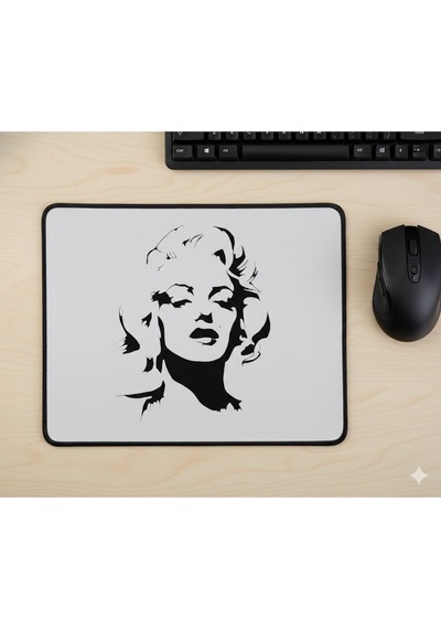 Marilyn Monroe Tasarımlı Mouse Pad 23x19cm Fare Altlığı Kaydırmaz Taban Mousepad