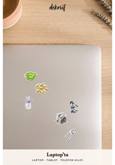 Mutfak Sticker Seti 100 Adet - Yemek Pişirme Gereçleri Ve Malzemeleri Suluboya Ajanda Çıkartma Çok Renkli