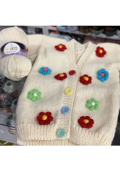 1 Adet Sport Wool Atkı Bere Ceket Yelek Örgü İpi Yünü No: 2807 Bonsai Çiçeği