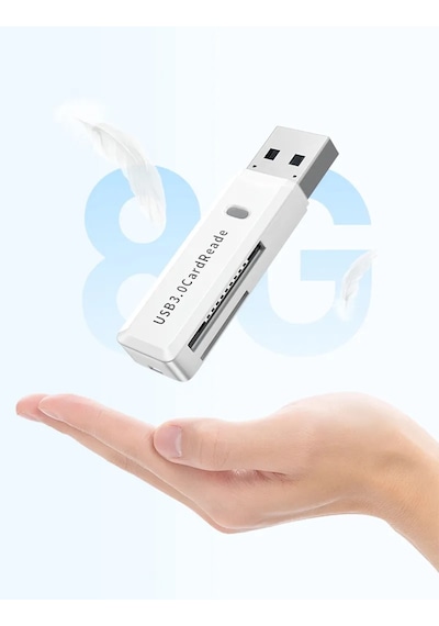 Foxyn FXN-143 TF-SD-USB 3.0 Bellek Kart Okuyucu Beyaz