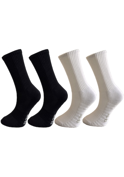 Silk Step Fit Line 4'lü Siyah-beyaz Erkek Ve Kadın Spor Çorabı , Active - Fonksiyonel 2çift Siyah - 2çift Beyaz Siyah - Beyaz