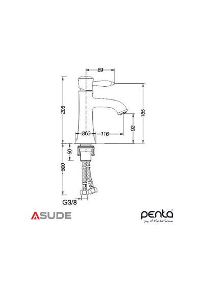 Penta 2481 Bosphorus Rose Lavabo Bataryası Belirtilmemiş