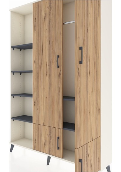 Arges Dolap 6 Raflı 4 Kapaklı Tek Askılı 132x30x195 Aytaşı-çam/antrasit Atlas Çam/antrasıt Arges Dolap 6 Raflı 4 Kapaklı Tek Askılı 132x30x195 Aytaşı-çam/antrasit Atlas Çam/antrasıt